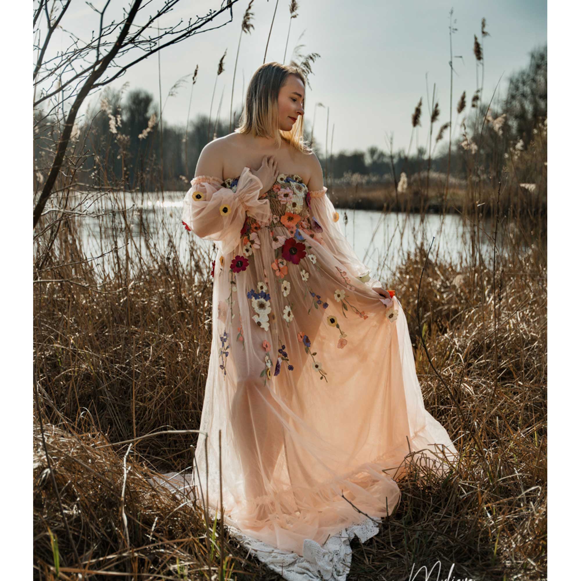 Embroidery Organza - Abito Don&Judy in organza colorata con