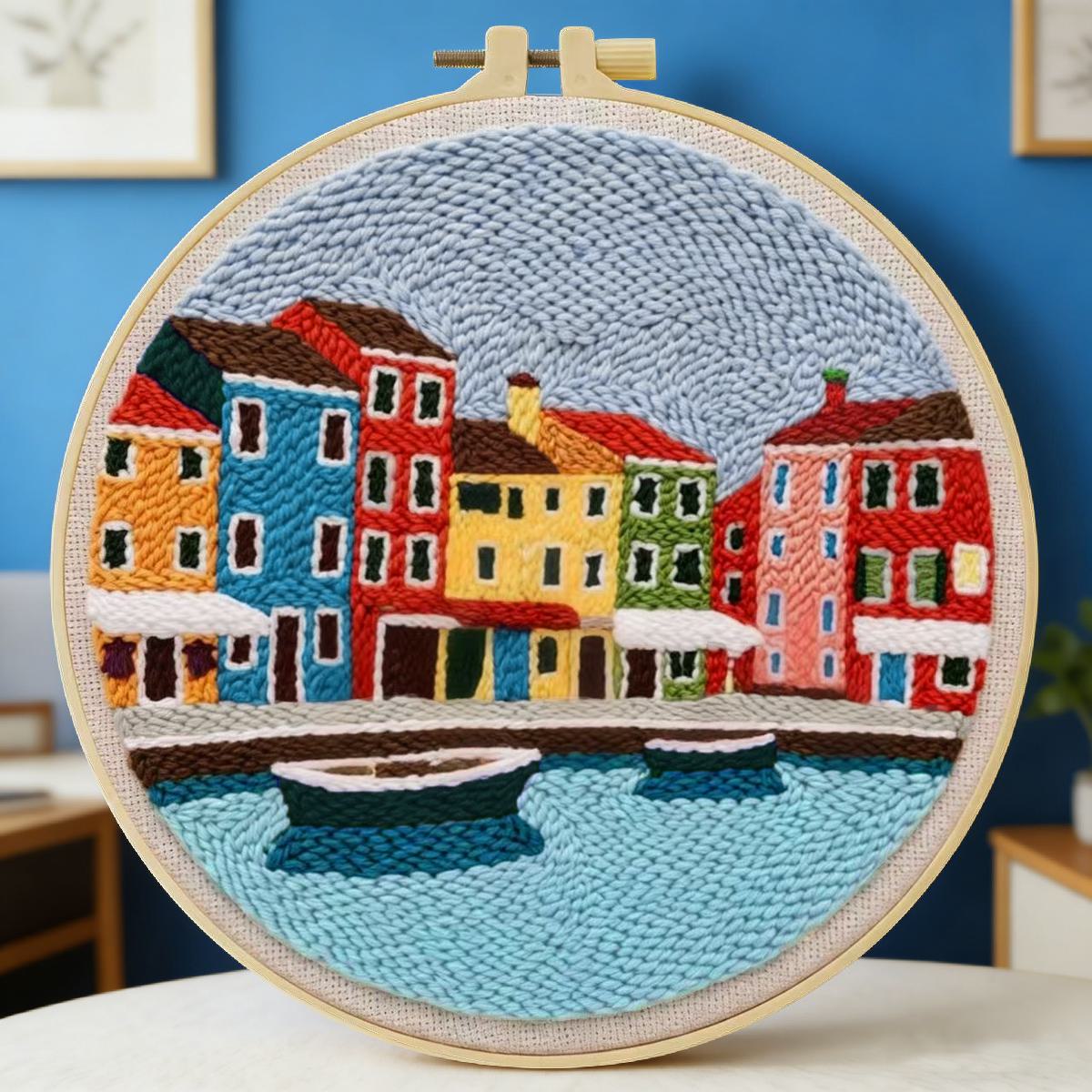 Embroidery House - Kit Ricamo Punch Needle 20x20cm/7.87 pollici