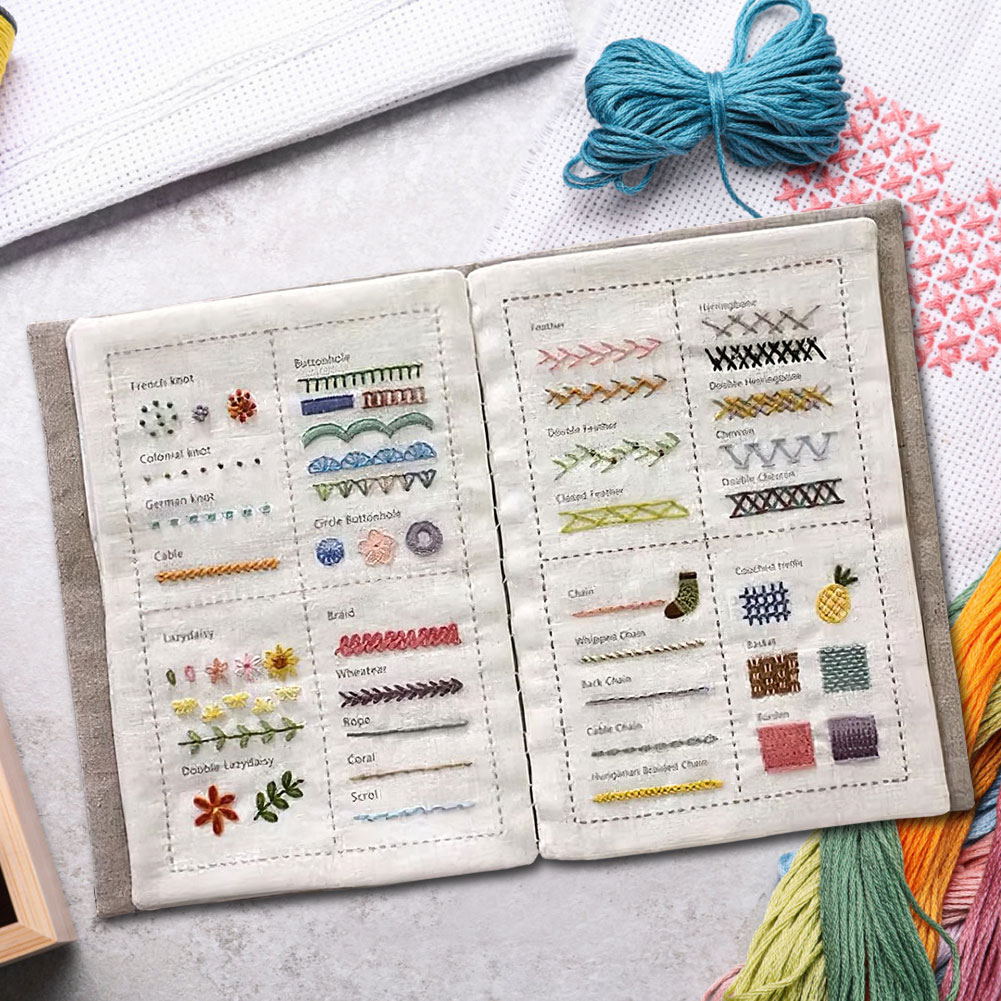 Embroidery Guide Book - Libro DIY sul cucito: una guida
