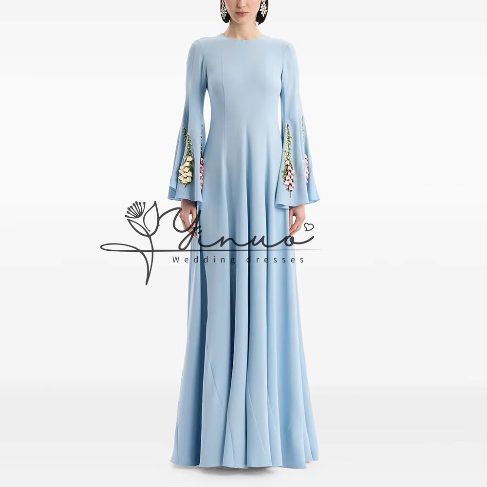 Embroidery Jersey - Abito da sera lungo maxi da