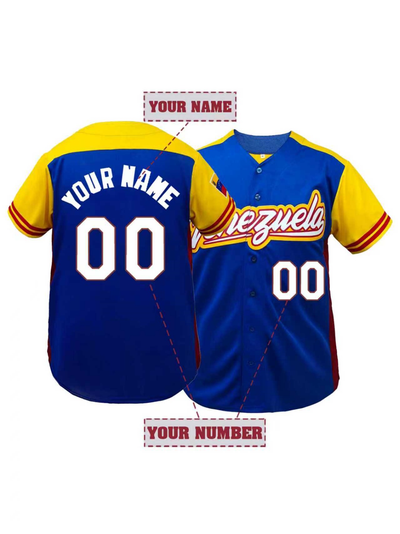 Embroidery Jersey - Maglia da Baseball Personalizzata da Uomo,