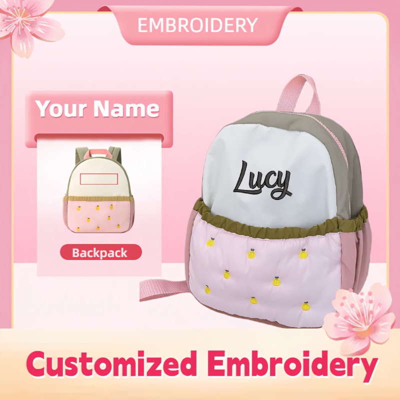 Embroidery Font Free - Mini zaino morbido con ricamo personalizzato
