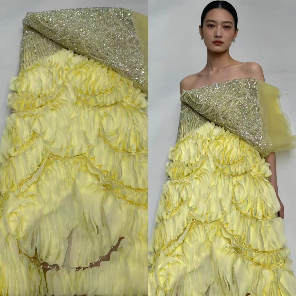 Embroidery Jersey - Tessuto in Pizzo Africano di Lusso