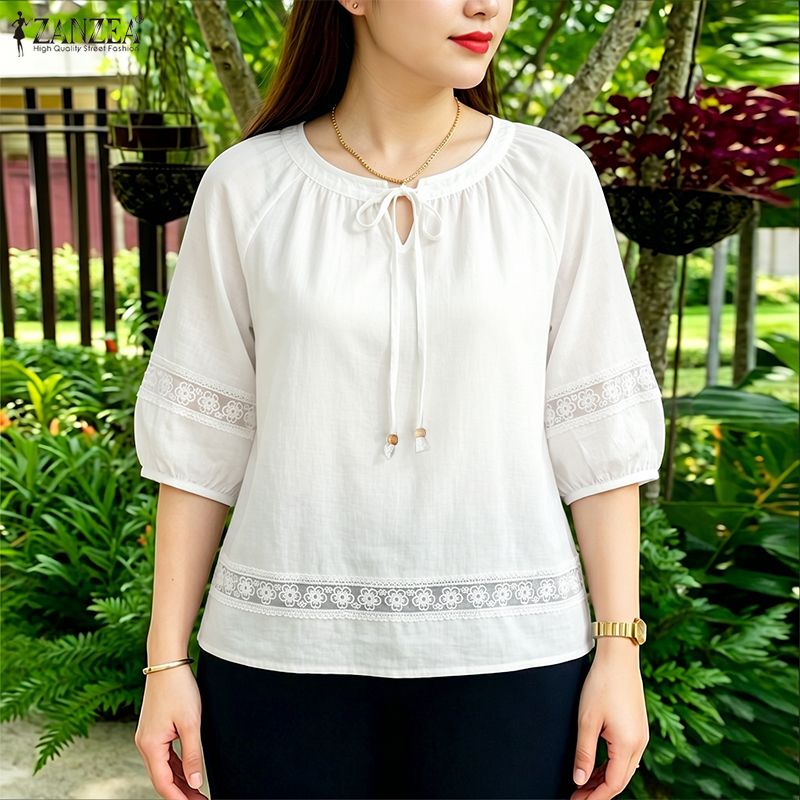 Camicia da donna ZANZEA con ri - Embroidery Jersey recensione e prezzo