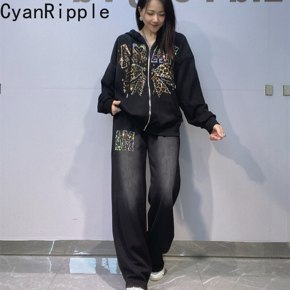 Set Trendy Autunno Inverno per - Embroidery Zip Up Hoodie recensione e prezzo