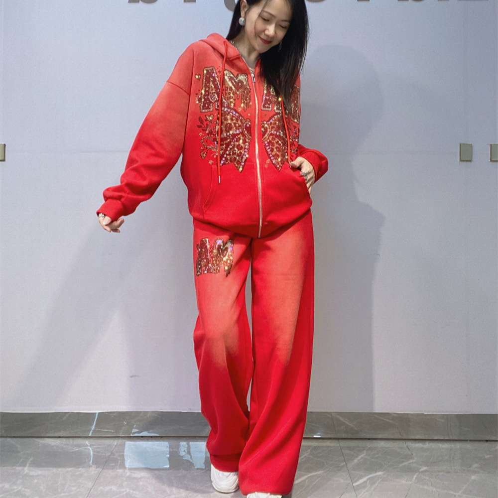 Set Trendy Autunno Inverno per - Embroidery Zip Up Hoodie recensione e prezzo