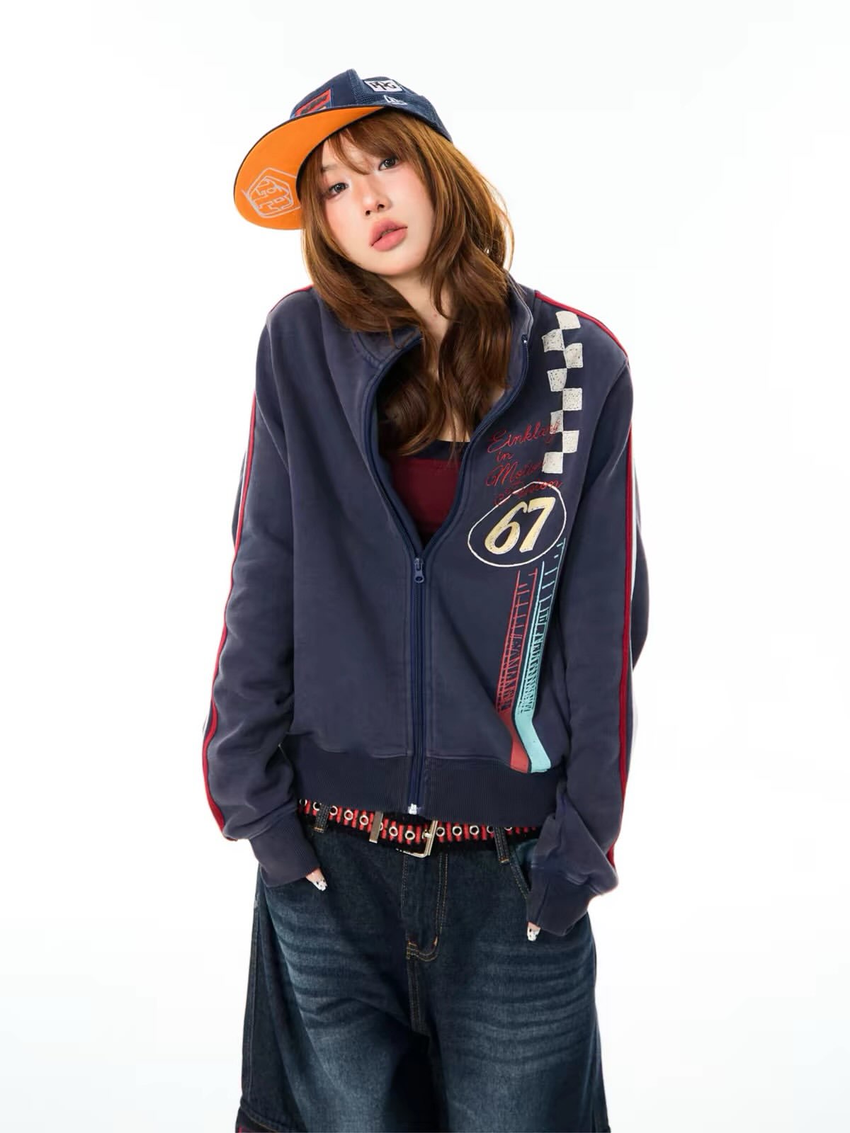 Giacca da Corsa Vintage Y2K pe - Embroidery Zip Up Hoodie recensione e prezzo